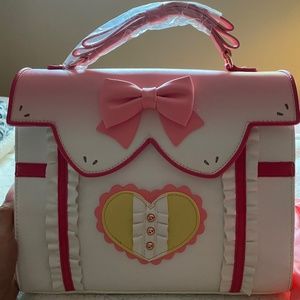 Cute pink and white kawaii purse